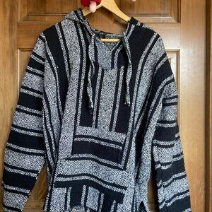 Black and White Baja Hoodie